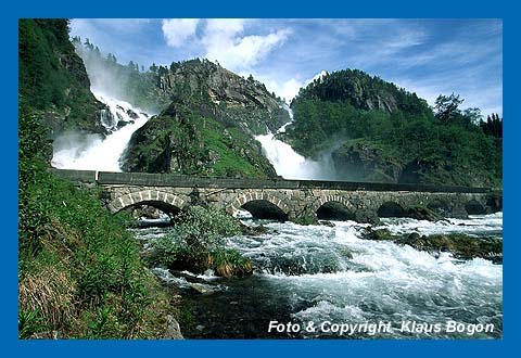 Wasserfall Ladefoss, Norwegen